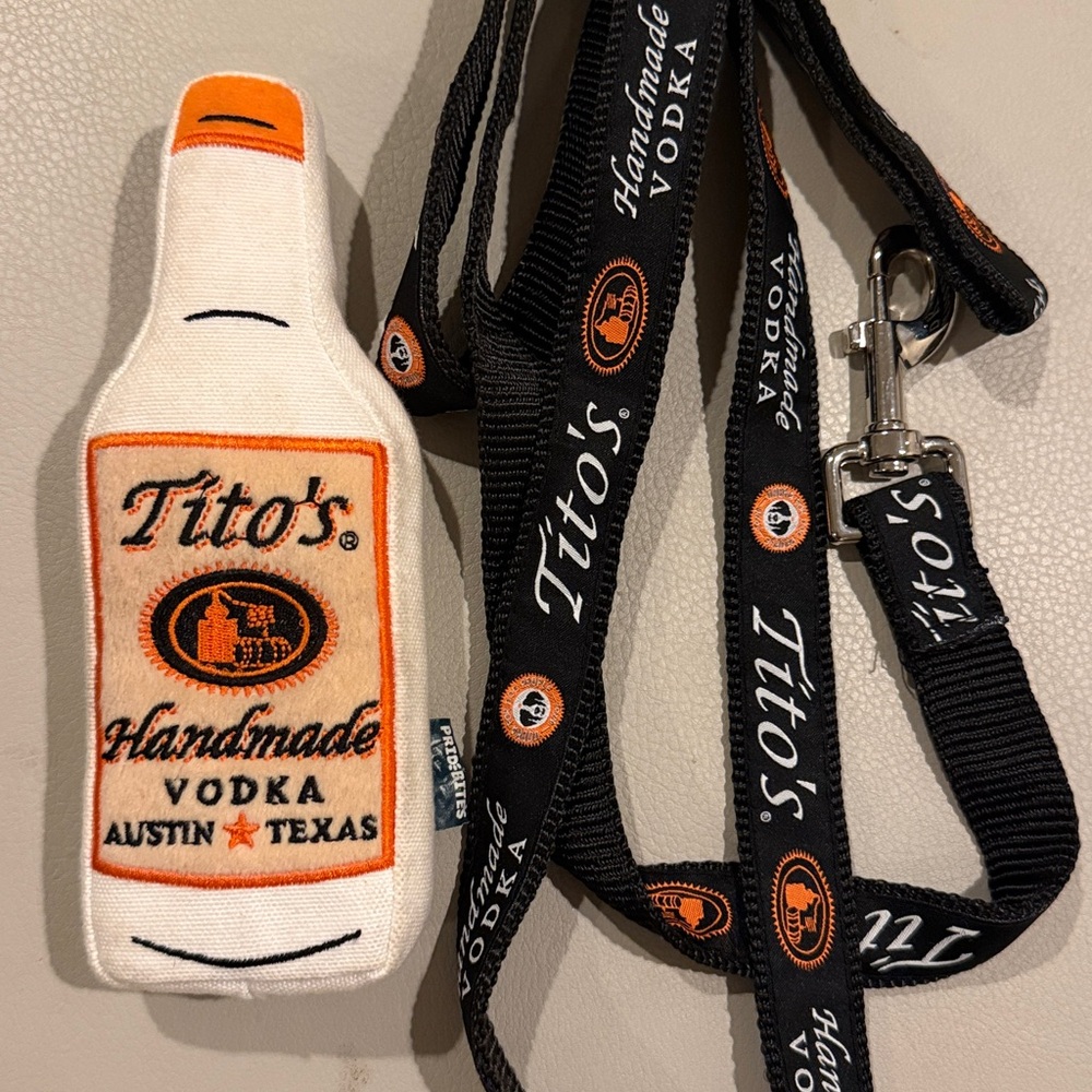 Tito's Vodka Dog Leash and Toy